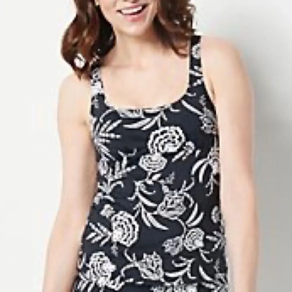Lands' End Square-Neck Underwire Tankini Swimsuit Top